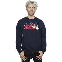 Disney Men's Big Hero 6 Baymax Hiro Bridge Sweatshirt in Navy | Size: 2XL