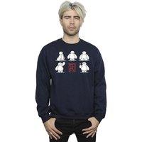 Disney Men's Big Hero 6 Baymax Many Poses Sweatshirt in Navy | Size: 2XL