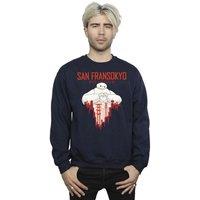 Disney Men's Big Hero 6 Baymax San Fransokyo Heart Sweatshirt in Navy | Size: Small