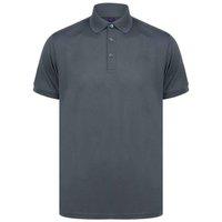 Henbury Men's Piqu Polo Shirt in Charcoal | Size: Large