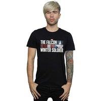 The Falcon and The Winter Soldier Men's Action HR Logo T-Shirt in Black | Size: Medium