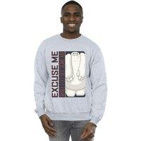 Disney Men's Big Hero 6 Baymax Excuse Me Some Air Sweatshirt in Grey | Size: Large