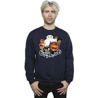 Disney Men's Big Hero 6 Baymax Group Manga Sweatshirt in Navy | Size: XL