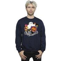 Disney Men's Big Hero 6 Baymax Group Manga Sweatshirt in Navy | Size: 2XL