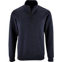 SOL'S Men's Stan Contrast Zip Neck Sweatshirt in Navy | Size: Medium