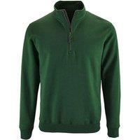 SOL'S Men's Stan Contrast Zip Neck Sweatshirt in Bottle Green | Size: Medium