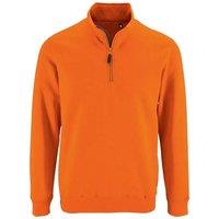SOL'S Men's Stan Contrast Zip Neck Sweatshirt in Orange | Size: Medium