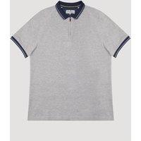 Larsson & Co Men's Contrast Rib Polo in Grey | Size: Medium