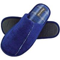 Slipper Snob Men's Slip On Style Wide Back Mule Slippers in Navy | Size: 11