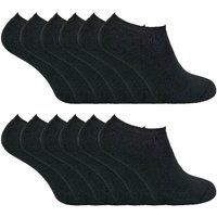 Sock Snob Men's 12 Pairs Thermal Winter Invisible Low Cut Trainer Socks in Black | Size: 6-11