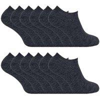 Sock Snob Men's 12 Pairs Thermal Winter Invisible Low Cut Trainer Socks in Grey | Size: 6-11