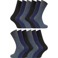 Sock Snob Men's 12 Pairs Thin Soft 100% Cotton Non Elastic Dress Socks in Navy | Size: 6-11