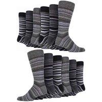 Sock Snob Men's 12 Pair Cotton Dress Socks in Grey | Size: 6-11