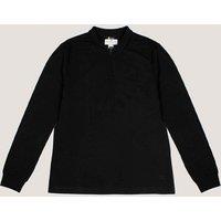 Larsson & Co Men's Textured Long Sleeve Polo in Black | Size: Large
