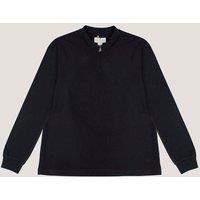 Larsson & Co Men's Waffle Knit Long Sleeve Polo in Navy | Size: Medium