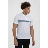 Larsson & Co Men's Chest Stripe Polo Shirt in Off-White | Size: Small