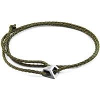 ANCHOR & CREW Men's Arthur Silver & Rope SKINNY Bracelet in Green