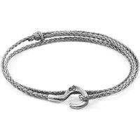 ANCHOR & CREW Men's Charles Silver & Rope SKINNY Bracelet in Grey