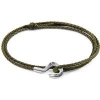 ANCHOR & CREW Men's Charles Silver & Rope SKINNY Bracelet in Green