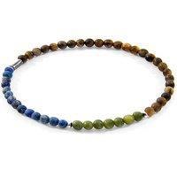 ANCHOR & CREW Men's Joshua Silver & Stone SKINNY Bracelet in Brown | Size: 21 cm