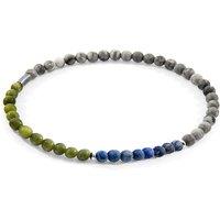 ANCHOR & CREW Men's Joshua Silver & Stone SKINNY Bracelet in Grey | Size: 19 cm