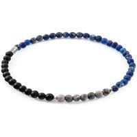 ANCHOR & CREW Men's Joshua Silver & Stone SKINNY Bracelet in Blue | Size: 19 cm