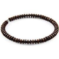 ANCHOR & CREW Men's Adam Silver & Stone SKINNY Bracelet in Black | Size: 23 cm