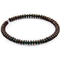 ANCHOR & CREW Men's Adam Silver & Stone SKINNY Bracelet in Green | Size: 23 cm