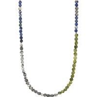 ANCHOR & CREW Men's Isaac Silver & Stone SKINNY Necklace x Wrap Bracelet in Grey | Size: 24 inches