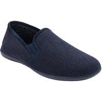 Lotus Men's 'Peter' Textile Full Slippers in Navy | Size: 8