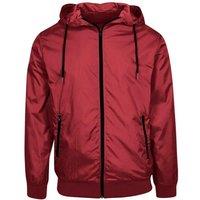 Build Your Brand Men's Wind Runner Jacket in Burgundy | Size: Small