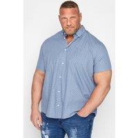 BadRhino Men's Printed Short Sleeve Shirt in Blue | Size: XL