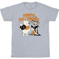 Disney Men's Winnie The Pooh & Piglet Happy Halloween T-Shirt in Grey | Size: Small