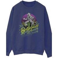 Beetlejuice Men's Purple Circle Sweatshirt in Black | Size: Small