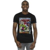 Marvel Men's Spider-Man VS Hulk Cover T-Shirt in Black | Size: 3XL