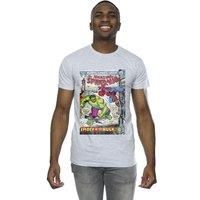 Marvel Men's Spider-Man VS Hulk Cover T-Shirt in Grey | Size: 5XL