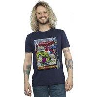 Marvel Men's Spider-Man VS Hulk Cover T-Shirt in Navy | Size: 4XL