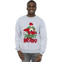 Johnny Bravo Men's Johnny Christmas Sweatshirt in Grey | Size: XL