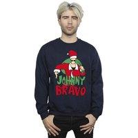 Johnny Bravo Men's Johnny Christmas Sweatshirt in Navy | Size: 2XL