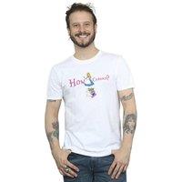 Disney Men's Alice In Wonderland How Curious T-Shirt in White | Size: Medium