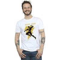 DC Comics Men's Black Adam Golden Bolt Chest T-Shirt in White | Size: 2XL