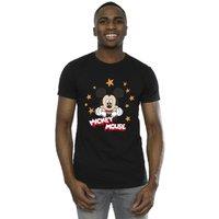 Disney Men's Mickey Mouse Stars T-Shirt in Black | Size: Large