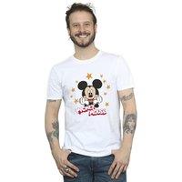 Disney Men's Mickey Mouse Stars T-Shirt in White | Size: 3XL
