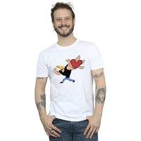 Johnny Bravo Men's Heart Present T-Shirt in White | Size: 3XL