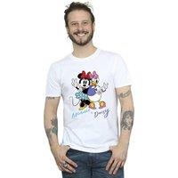 Disney Men's Minnie Mouse & Daisy T-Shirt in White | Size: 4XL