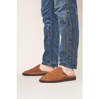Moshulu Men's 'Weston 3' Suede Mule Slippers in Tan | Size: 10
