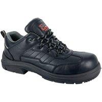 Grafters Men's Leather Safety Shoes in Black | Size: 7