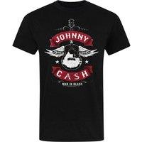 Johnny Cash Men's Man In Black Winged Guitar T-Shirt | Size: Small