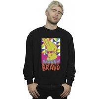 Johnny Bravo Men's Multi Triangles Pop Art Sweatshirt in Black | Size: Large
