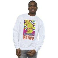 Johnny Bravo Men's Multi Triangles Pop Art Sweatshirt in White | Size: Small